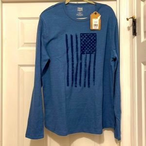 Men’s XL Thermal USA Flag shirt NWT